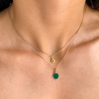 Charm's Doré Oeil strass vert