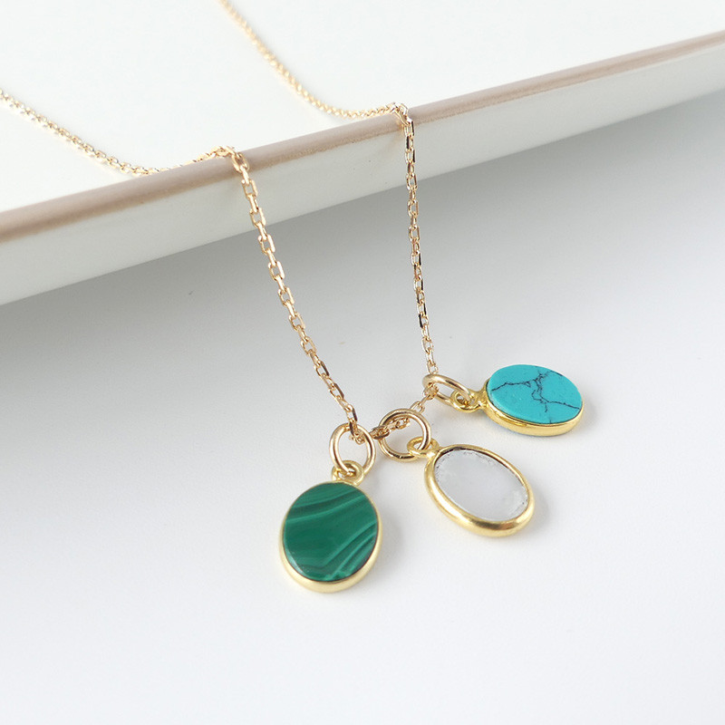 Charm's Doré ovale Malachite