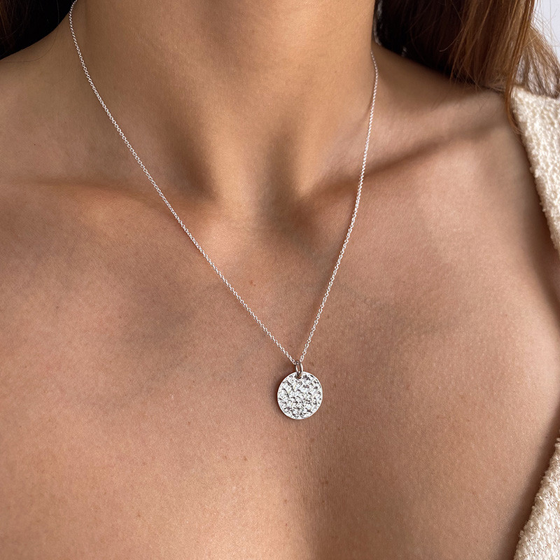 Médaille Argent martelée 15 mm