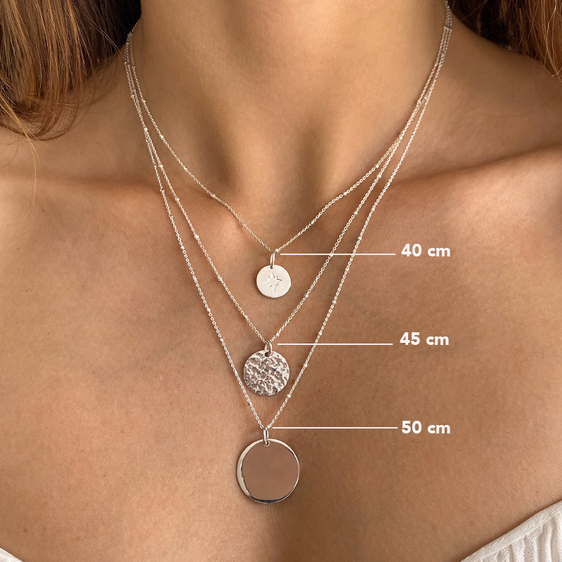 Médaille Argent martelée 15 mm