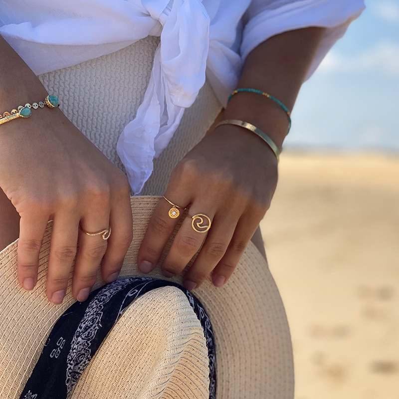 Bague Plaqué or Wave