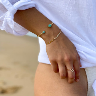 Jonc Doré Gouttes Amazonite