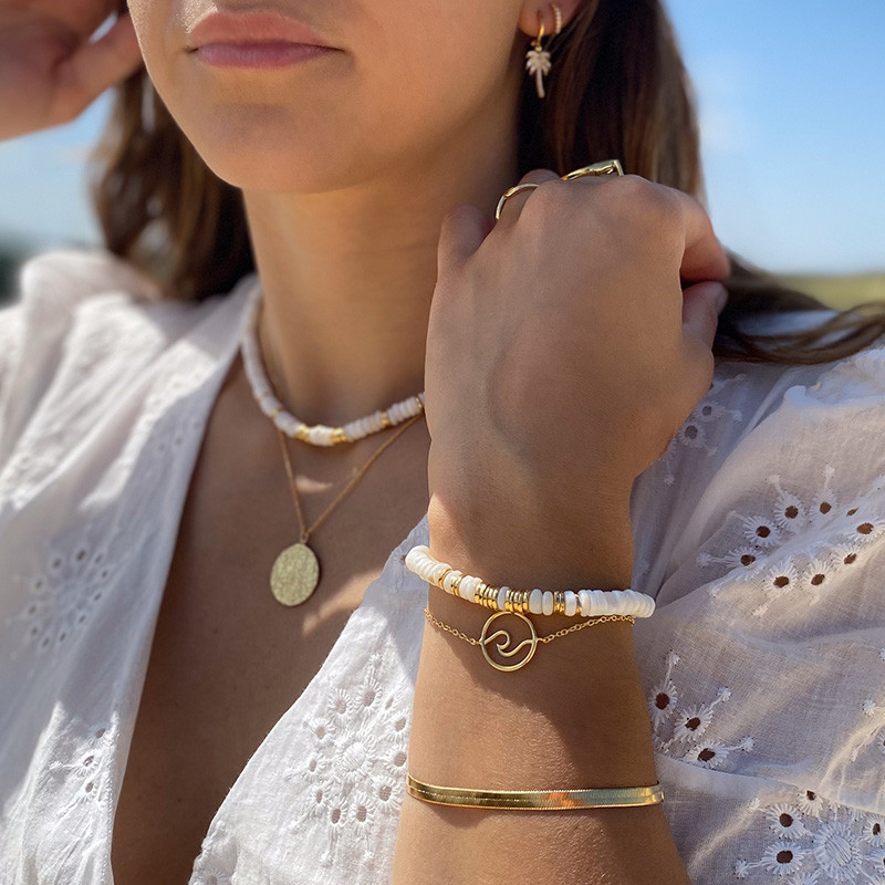 Bracelet plaqué or maille serpent