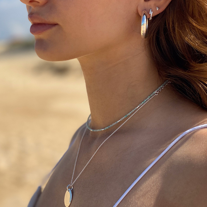 Collier Argent et pierres fines au choix