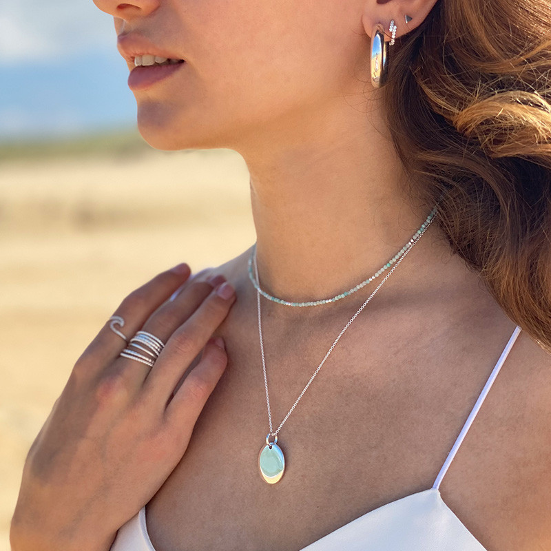 Collier Argent et pierres fines au choix