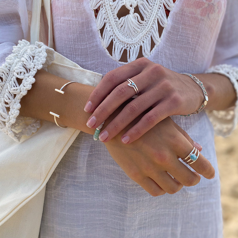 Bague Argent Larimar Ajustable