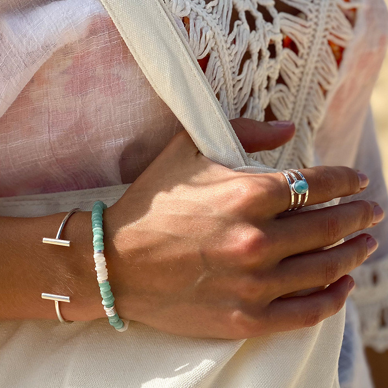 Bague Argent Larimar Ajustable