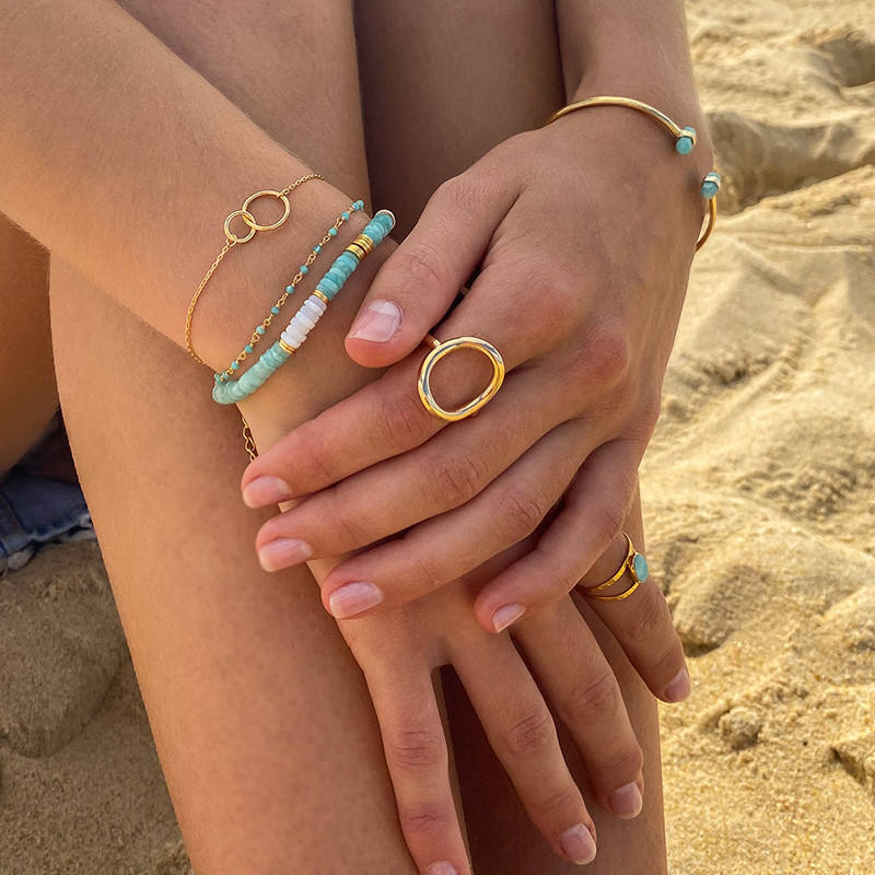 Bague argent plaqué or cercle épais