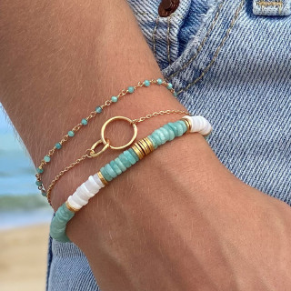 Bracelet Doré rang de pierres fines