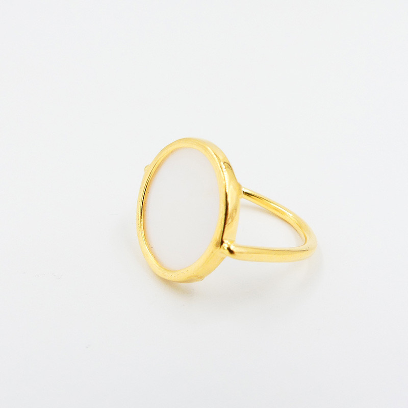 Bague Dorée Nacre ronde