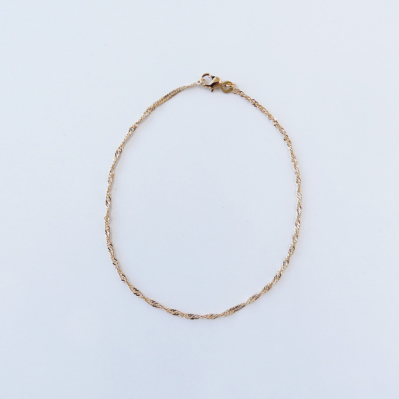Bracelet de Cheville Plaqué Or Chaîne Torsadée