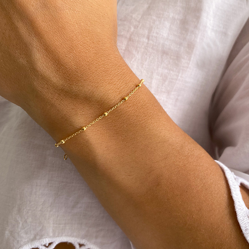 Bracelet plaqué or maille boules