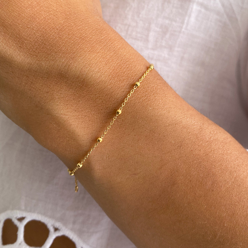 Bracelet plaqué or maille boules