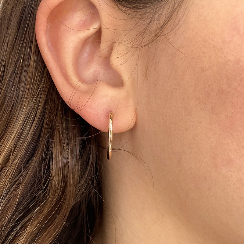 Créoles Fines Plaqué Or 18 mm