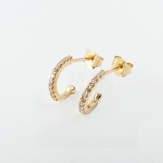 Demi-créole en or 18 carats diamantées