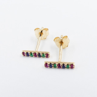 Clous en or 18 carats et pierres précieuses