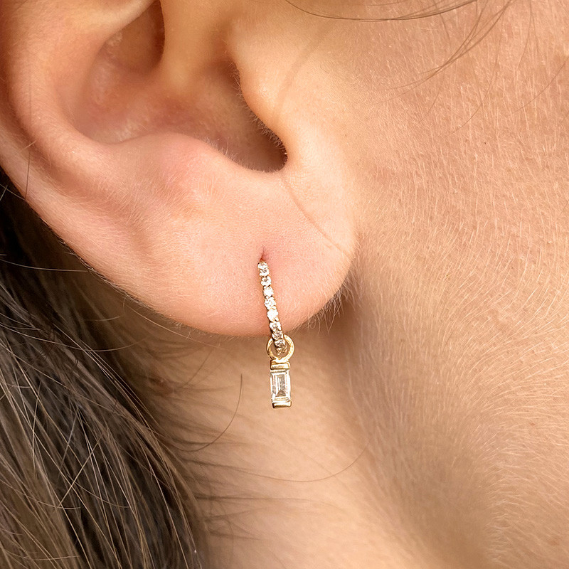 Créole or 18 carats diamantée et Barrette Diamant