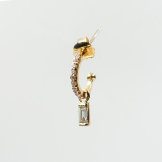 Créole or 18 carats diamantée et Barrette Diamant
