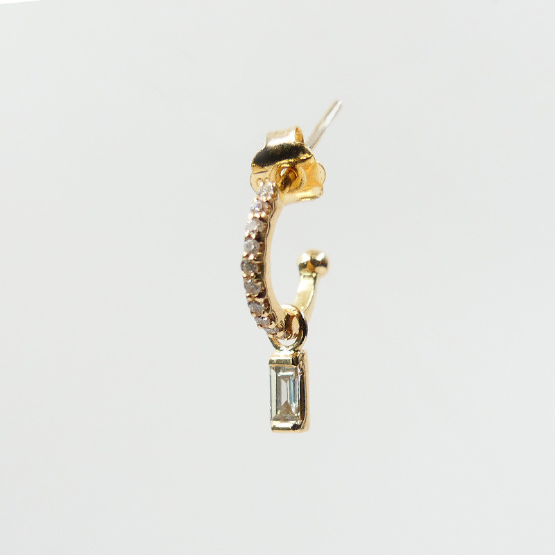 Créole or 18 carats diamantée et Barrette Diamant