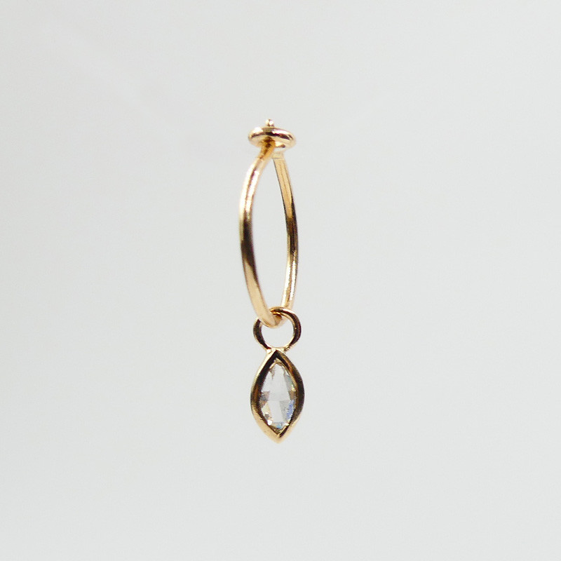 Créole or 18 carats et Marquise Diamant