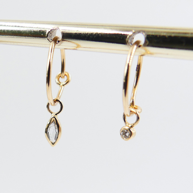 Créole or 18 carats et Solitaire Diamant