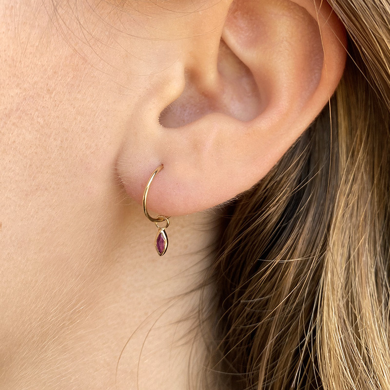 Créole or 18 carats et Marquise Rubis