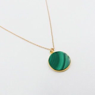 Collier Plaqué Or Malachite