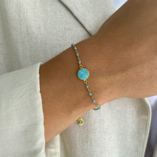 Bracelet Doré perles et pierres fines