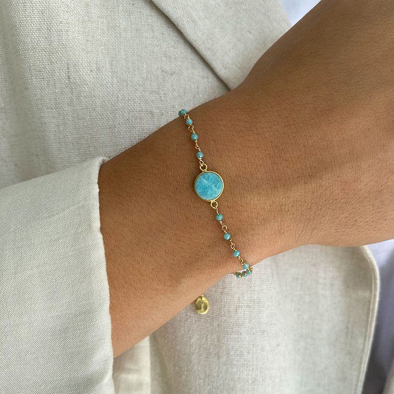 Bracelet Doré perles et pierres fines