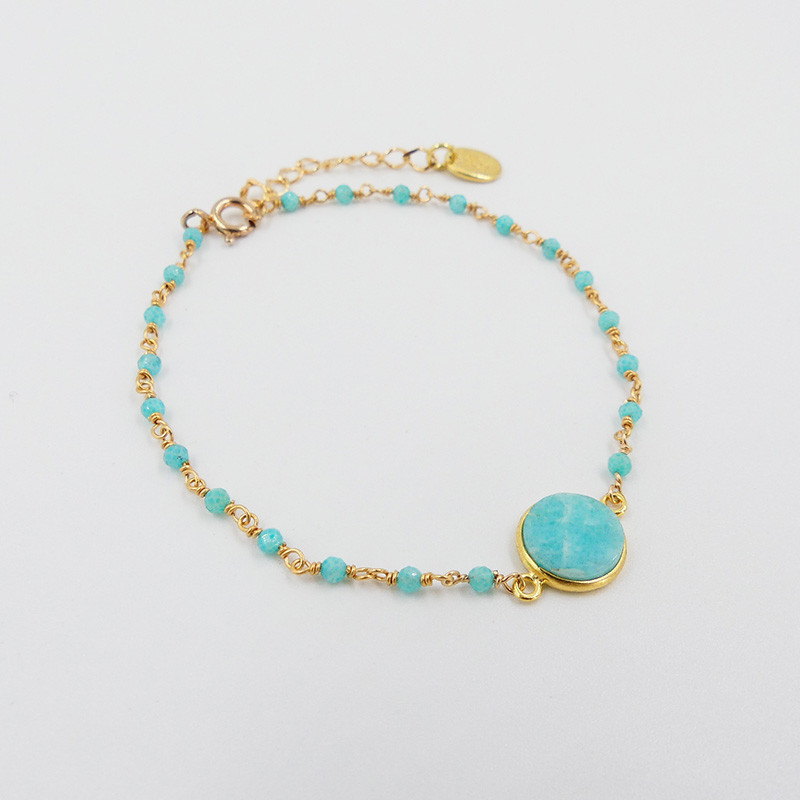 Bracelet Doré perles et pierres fines