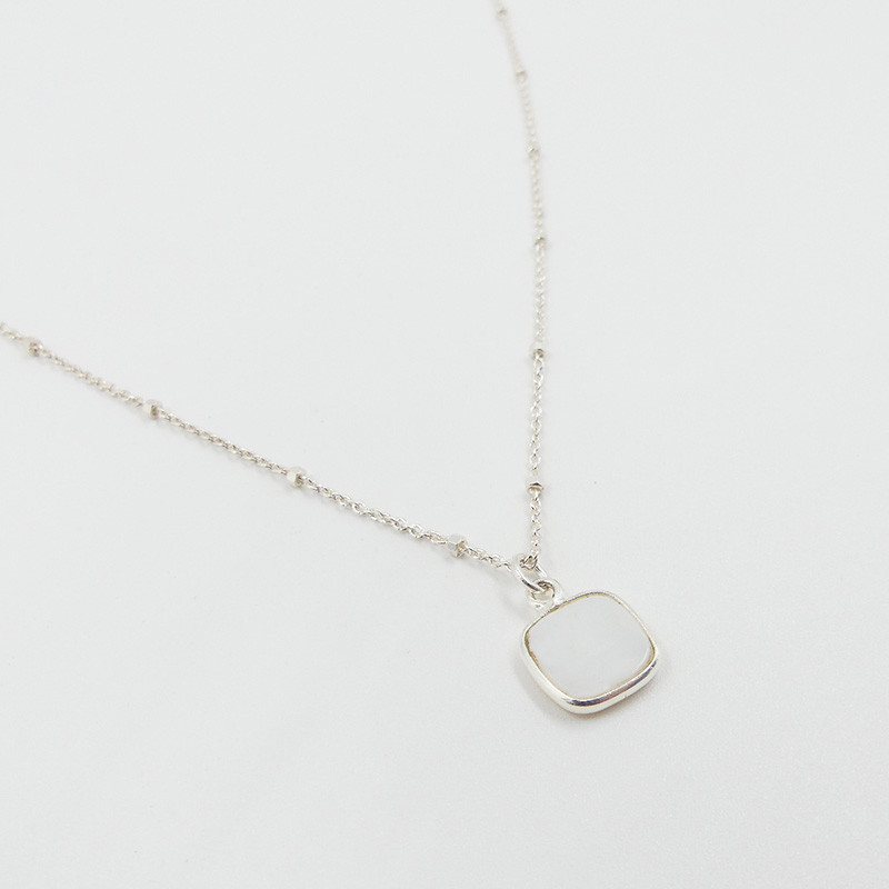 Collier Argent Amazonite ou Nacre