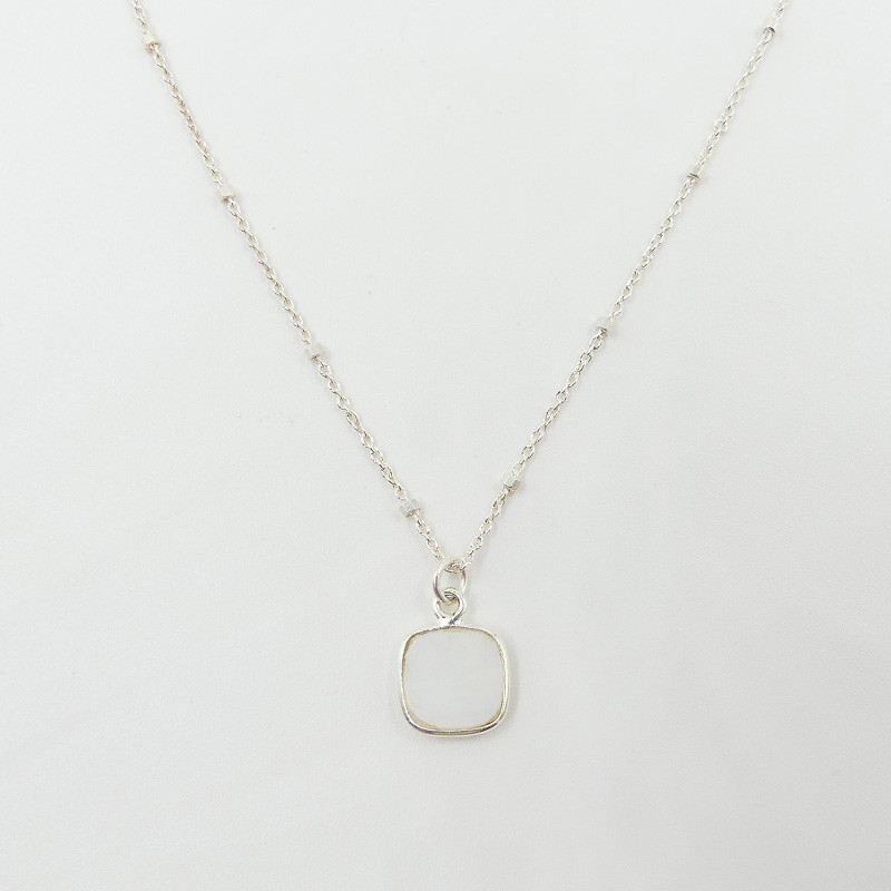 Collier Argent Amazonite ou Nacre