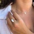 Bague Dorée Nacre ovale