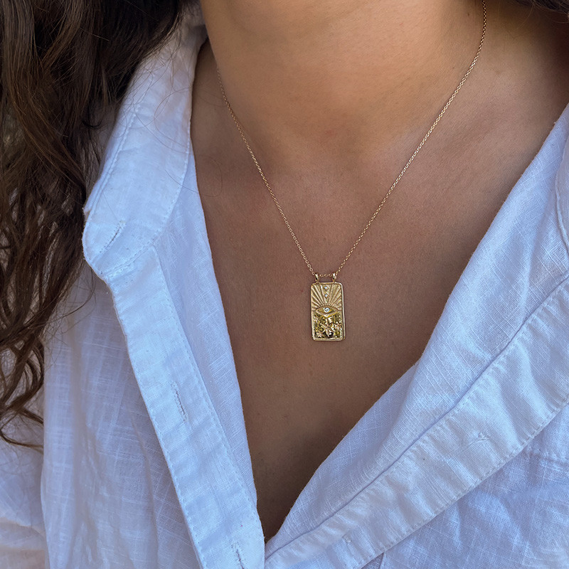 Collier Plaqué or oeil céleste