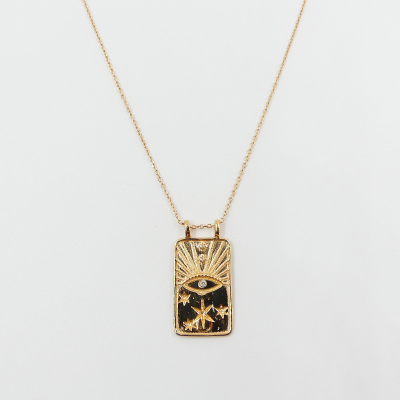 Collier Plaqué or oeil céleste