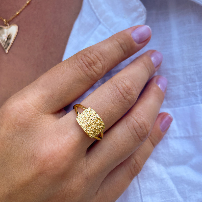 Bague Dorée texturée