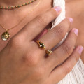Bague plaqué or panthère