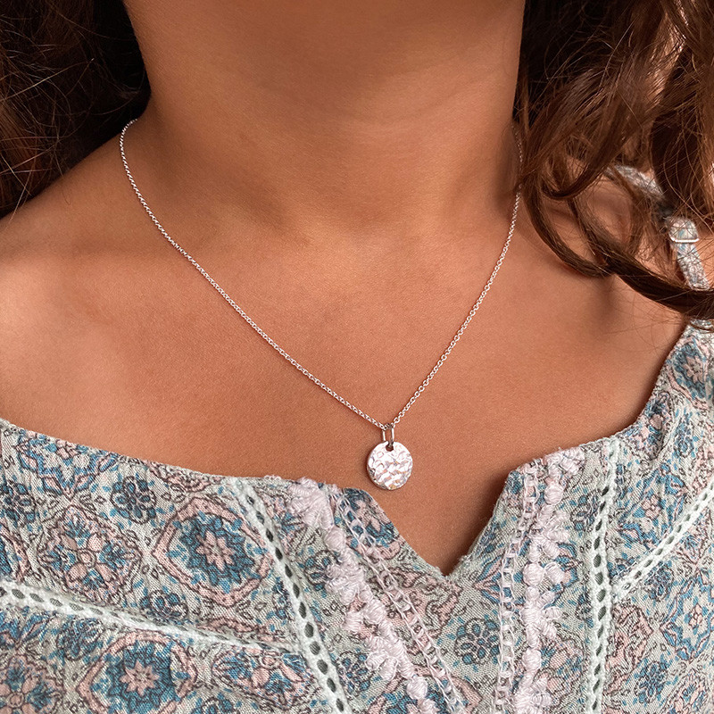 Collier Enfant Argent médaille martelée
