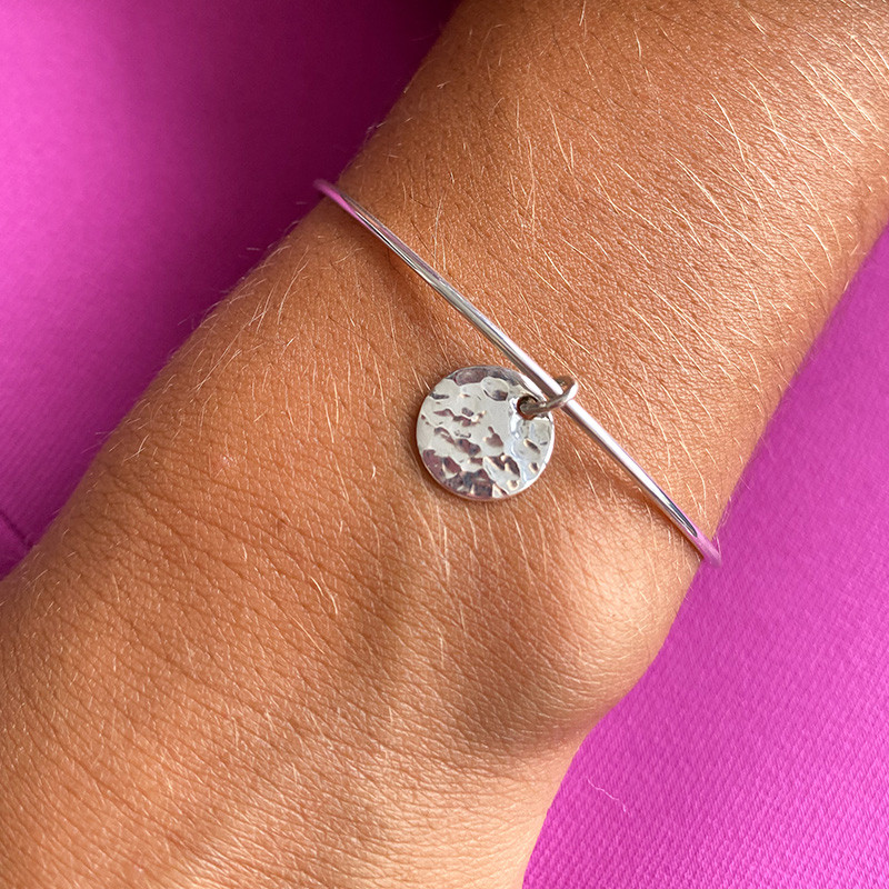 Jonc Enfant Argent médaille martelée