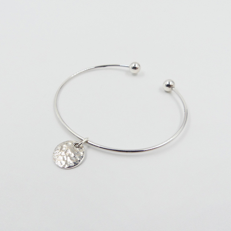 Jonc Enfant Argent médaille martelée