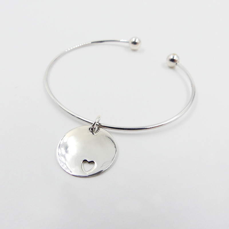 Jonc Enfant Argent médaille coeur