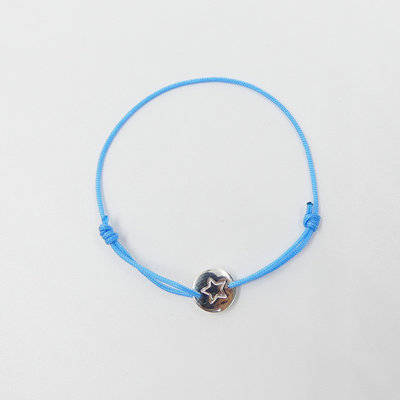 Bracelet cordon Enfant étoile argent