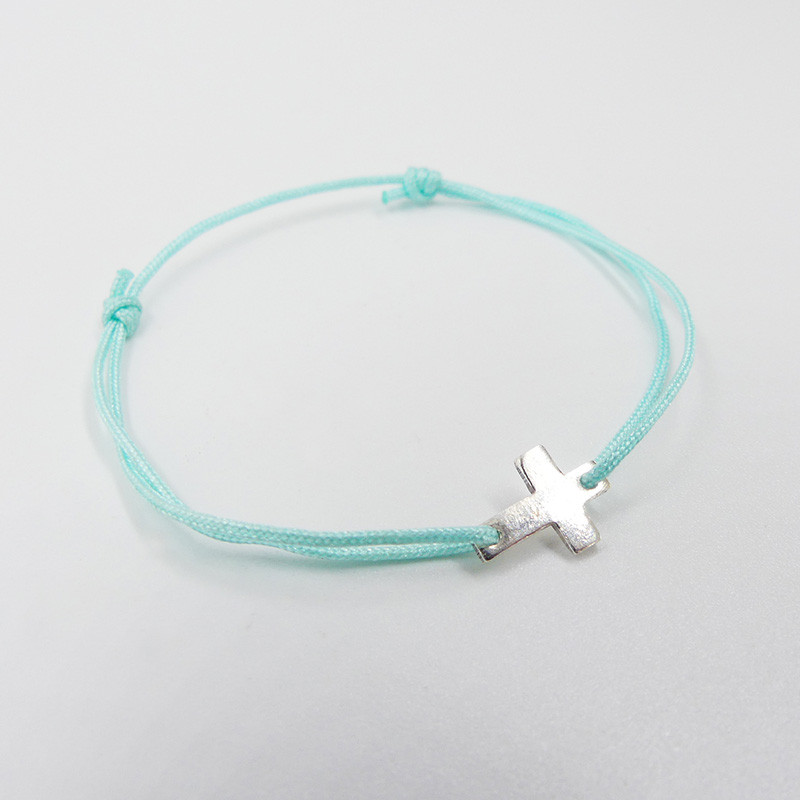 Bracelet cordon enfant croix
