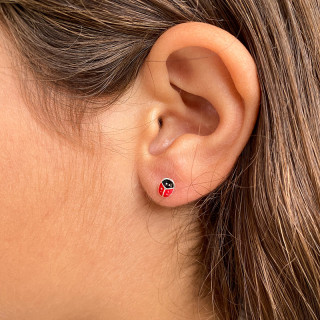 Clous coccinelle hypoallergénique en argent pour femmes