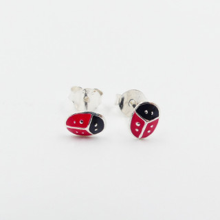 Clous d’oreilles enfant coccinelle en argent 925