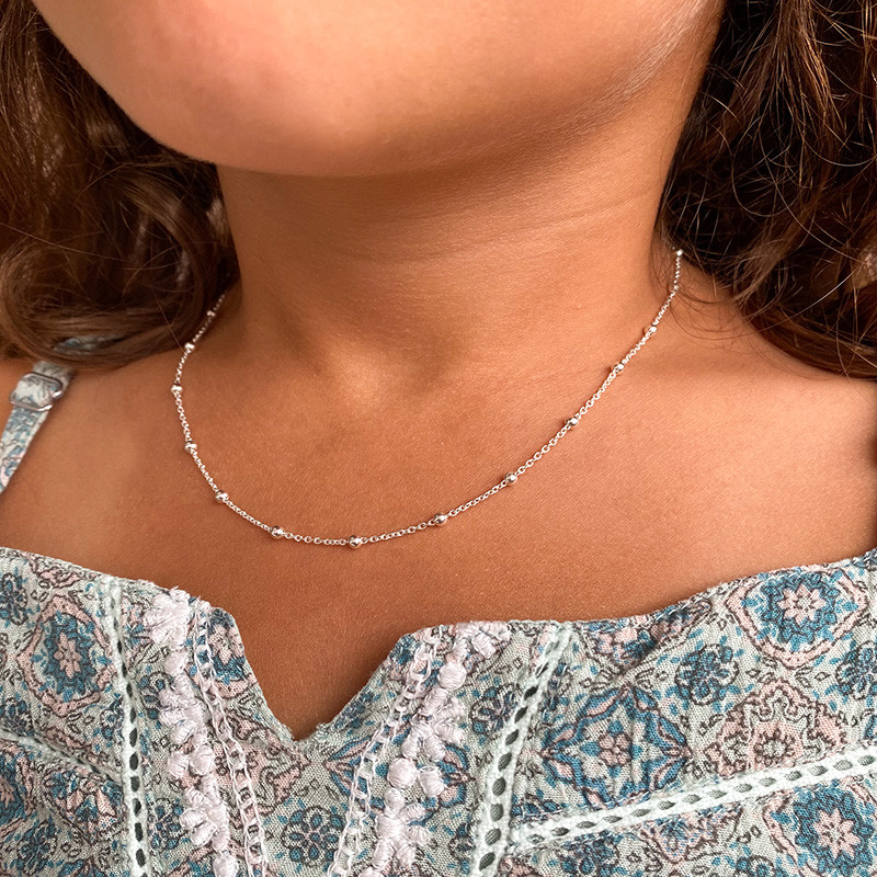Collier Enfant Argent maille boules