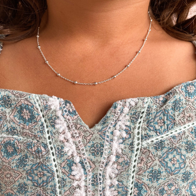 Collier Enfant Argent maille boules