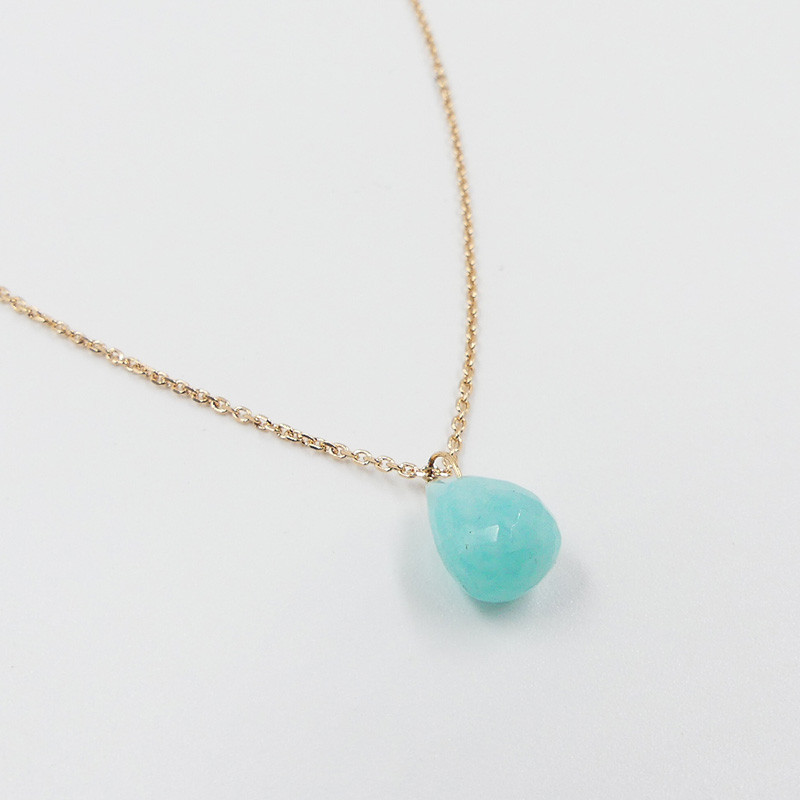 Collier Plaqué or Goutte Amazonite