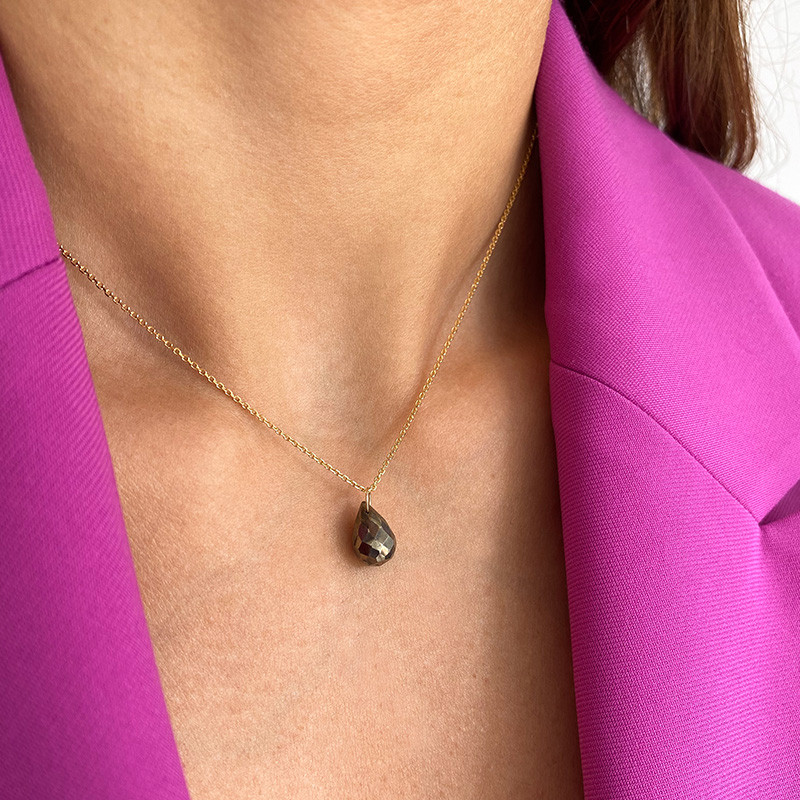 Collier Plaqué or Goutte Pyrite