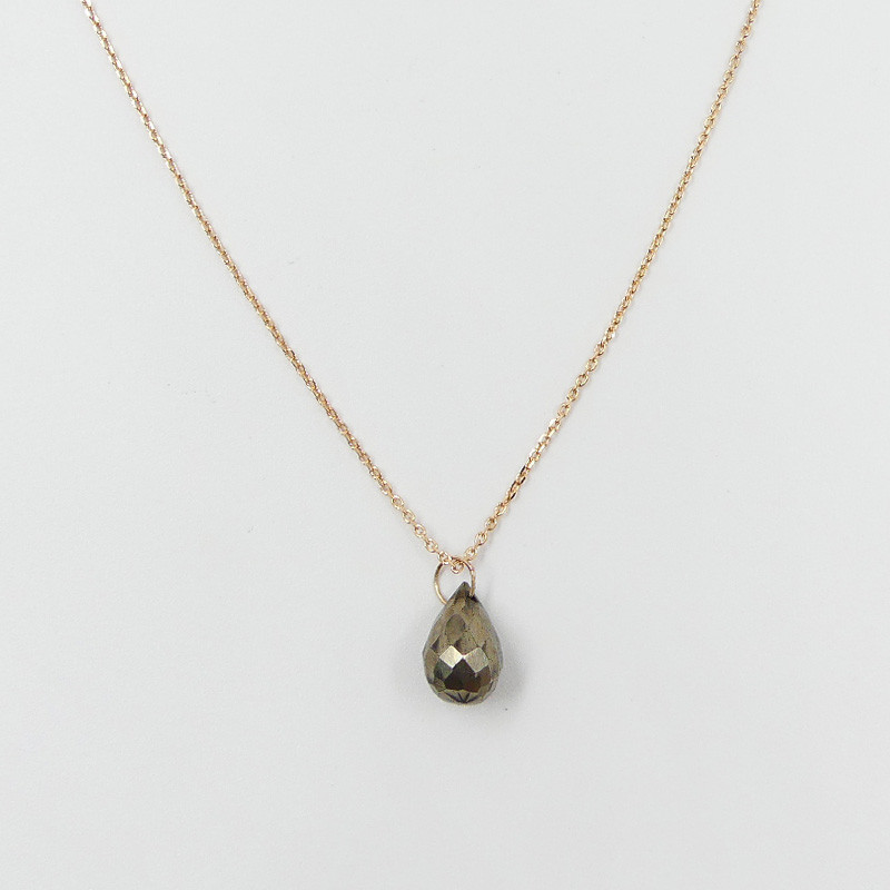 Collier Plaqué or Goutte Pyrite